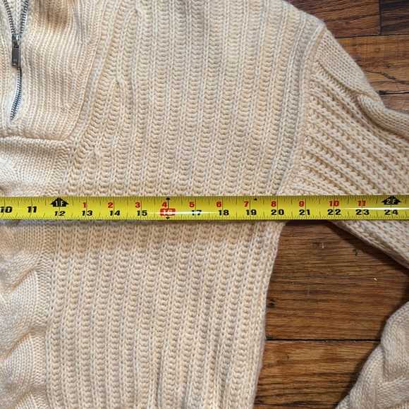NAADAM Women's Cashmino Cable Quarter Zip‎ Comfy Popover Sweater Cream  Size XS - Picture 7 of 12